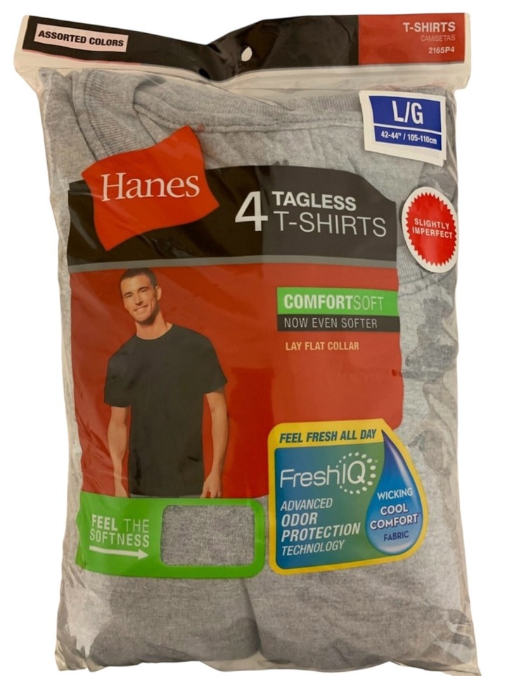 Hanes Men's T-Shirt Tagless ComfortSoft Crewneck 4-Pack 2165 | eBay