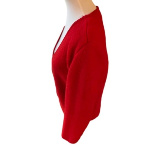 The Eagle's Eye Vintage Red 100% Wool Classic Beautiful Button Up Jacket Size 10 - Picture 3 of 7