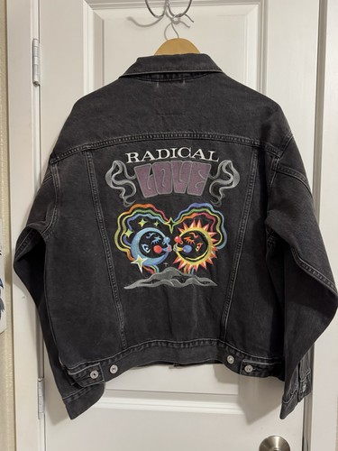 Men's Levi's Black Cotton Pride Liberation Radical Love Denim Trucker Jacket XS - Picture 1 of 5