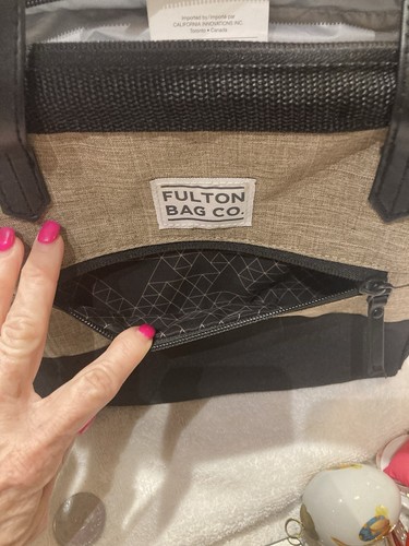 Fulton Bag Co. Insulated Top Zip Lunch Bag Black Khaki Brand New No Tags! - Picture 7 of 13
