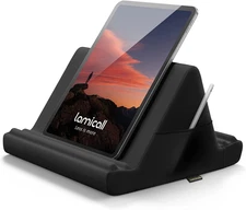 Tablet Pillow Holder Stand with 4 Angles & Pocket for iPad, Kindle & Phones