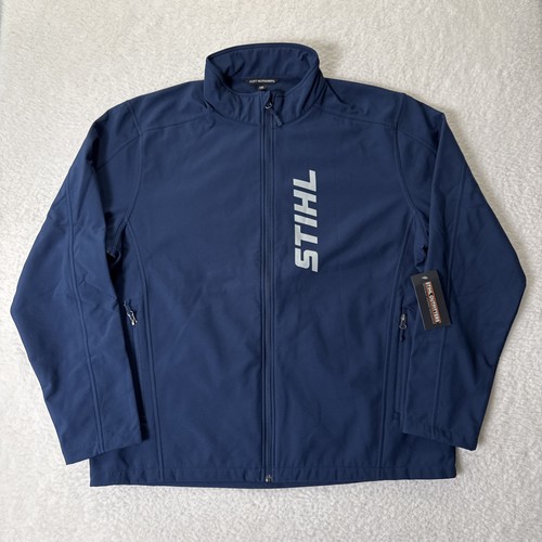 Stihl Outfitters Mens Softshell Full Zip Jacket Blue 2XL NWT - Picture 2 of 12