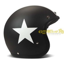 Casco jet DMD Vintage nero opaco STAR BLACK custom cafe racer