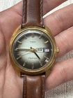 Vintage Men’s Timex Electric Gold Filled 38mm Brown Leather Watch Not Working