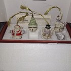 Vintage Lenox Ornament Set~Mini Sleigh Bells~Porcelain~Christmas~Gold Trim — photo 8