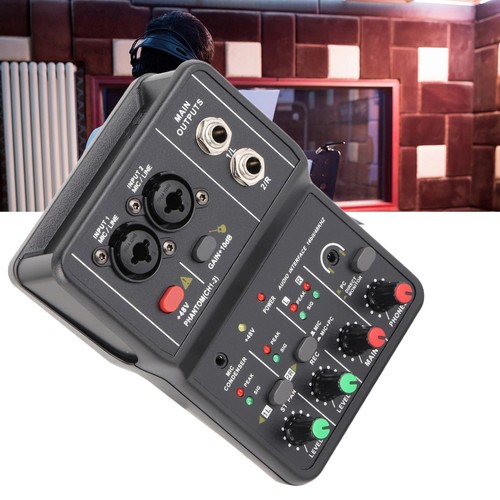 2 Channels Audio Mixer Usb 48V Phantom Power Compact Sound Mixing Console DE - Afbeelding 16 van 24