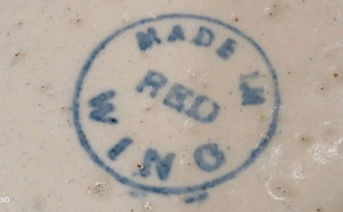 Brocca acqua alta 7,5" ceramica ad ala rossa vintage - marcata - Foto 8 di 8