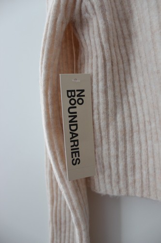 No Boundaries Damen Fliege gerippte Strickjacke Haferflocken meliert Größe L Neu mit Etikett - Bild 6 von 6