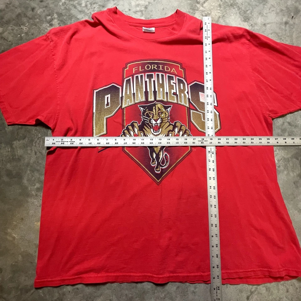 Camiseta vintage Hanes Heavyweight roja Florida Panthers NHL 3XL Foto 3 de 4