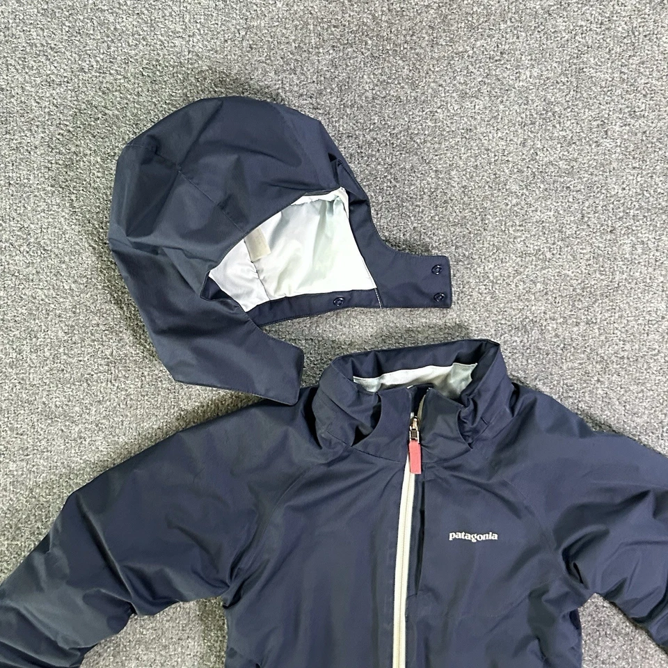 Patagonia Jacket Girls Small  7/8 Blue Snowbelle Winter Coat Kid Youth Hood - Image 2 of 4