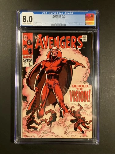 The Avengers #57 CGC 8.0 1st Appearance Of Vision 1968 Brand New Slab! Marvel