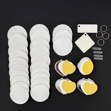 Sublimation Blanks Patches Badges Compacts Crafts Lot Vintage Heart Oval