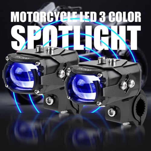 2x 100W 10000LM LED Motorcycle Spot Driving Fog Light Auxiliary Lamp White+Amber - Picture 6 of 16