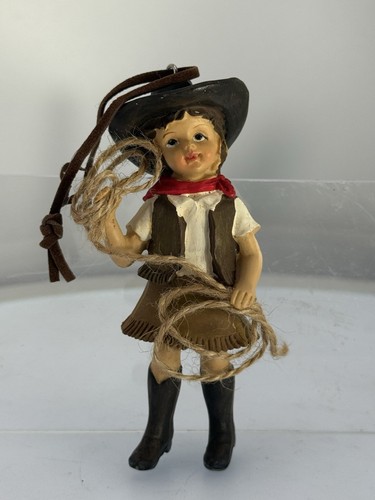 Western Cowgirl Christmas Ornament; Cow Girl / Cowboy Laso B 4.5” - Picture 2 of 17