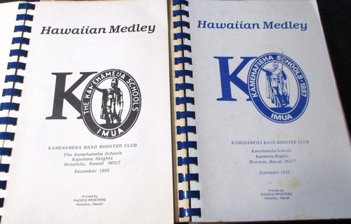 Hawaii Cookbooks 2 V HAWAIIAN MEDLEY KAMEHAMEHA BAND BOOSTER CLUB 1985/1988 - Picture 3 of 20