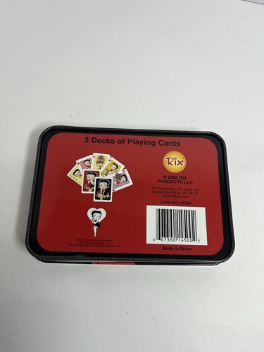 Betty Boop 2 Decks of Playing Cards Sealed In Collectible Tin 2004 - Picture 4 of 4