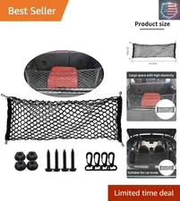 Stretchable Black Cargo Net for Ultimate Vehicle Organization - 43.31 x 15.7 in