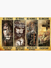 Be Strong Be Brave Be Humble Be Awesome Jesus Poster