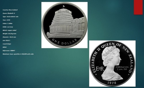 New Zealand 1 Dollar 1978 Opening of Parliament PCGS MS68 Coin - Picture 2 of 2