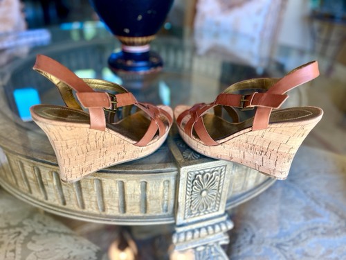 Guess Riemchen Leder Slingback Keilabsatz Damengröße 9 - Bild 4 von 5