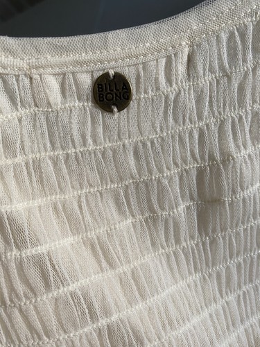 Billabong Girls Sparkly Ivory Flutter Sleeve Dress Size L - Picture 11 of 12