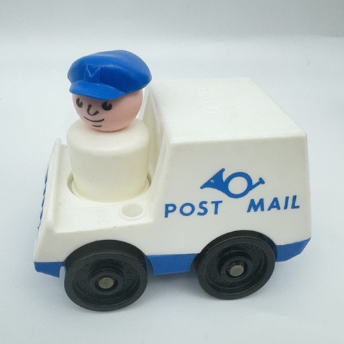 Vintage Little People Postwagen Polizeiauto Zusteller Mädchen Junge Pilot Offizier - Bild 4 von 13