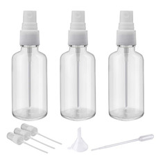 2Oz Clear Glass Spray Bottles for Essential Oils, Small Spray Bottle with Plasti