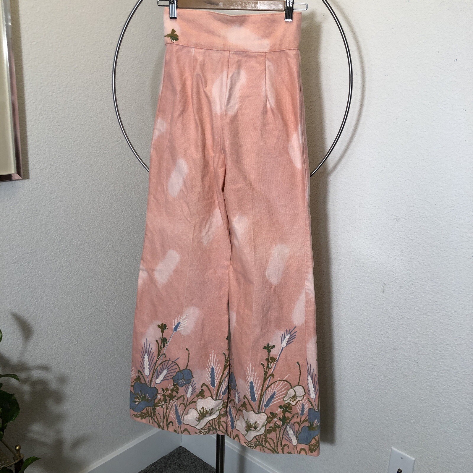 Vintage Floral BELL BOTTOMS Retro Art Print Pants… - image 3