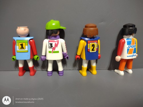Playmobil Race Car Driver Biker Lot Figures - Picture 2 of 4