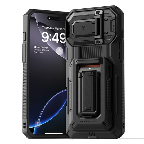 For iPhone 16 Series Case VRS Design [Origin] Semi Auto Card Wallet & Kickstand