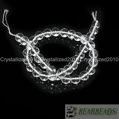 100% Natural Crystal Quartz Rock Gemstone Round Beads 4mm 6mm 8mm 10mm 12mm 15" - Picture 4 of 13