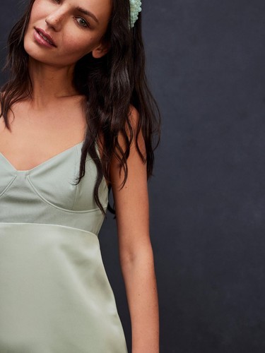 New Free People Gia Dress Size 2 MSRP: $250 Green - Picture 4 of 4