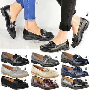Womens Las Loafers Brogues Pumps Casual School Office Comfy Work Image Is Loading Womens Las Loafers Brogues Pumps Casual School Office