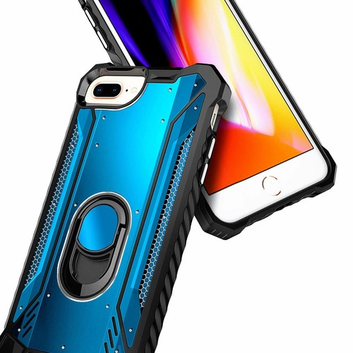 For iPhone 6 6s 7 8 Plus Case Full Body Metal Ring Kickstand Phone Cover - Picture 10 of 17