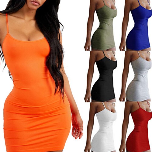 Women Mini Bodycon Dress Sleeveless Vest Ladies Summer Casual Tank Dresses Gift - Picture 2 of 26