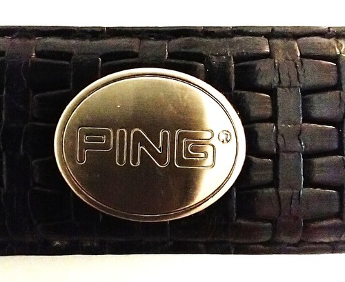 NWOT Black Basket Weave Embossed Italian Leather Ping Conchos Belt Size 38" - Picture 3 of 12