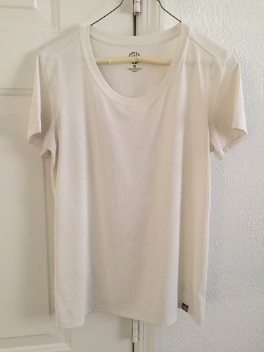 REI Co-op Women Medium Hiking Shirt White Athletic Active Short Outdoors Pat - Picture 3 of 4