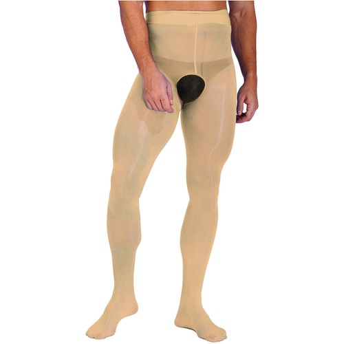 Men Pantyhose See-Through Crotchless Glossy Smooth Tight Stretchy Compression - Picture 14 of 101