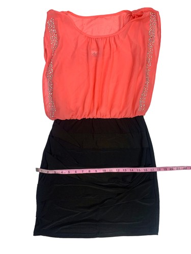 Y2K Deb Kleid Pfirsich Rosa Chiffon Kimono Ärmel Minikleid Bandagenrock - Bild 10 von 11