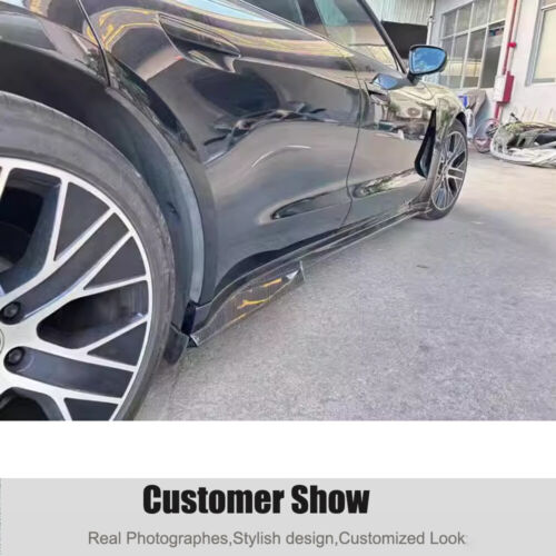 For Porsche Taycan Turbo S 2020-24 Real Carbon Side Skirt Extension Lips Spoiler - Bild 12 von 14
