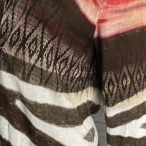 Chico's leichte Strickjacke Free Size orange rosa braun Bohemian gemustert Strick - Bild 6 von 12