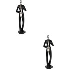  2 Pieces Music Decor Musician Figurine Living Room Statue Abstract