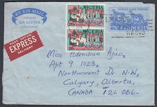 Lagos, Nigeria 1976 uprated special delivery air letter to Canada (b/s)