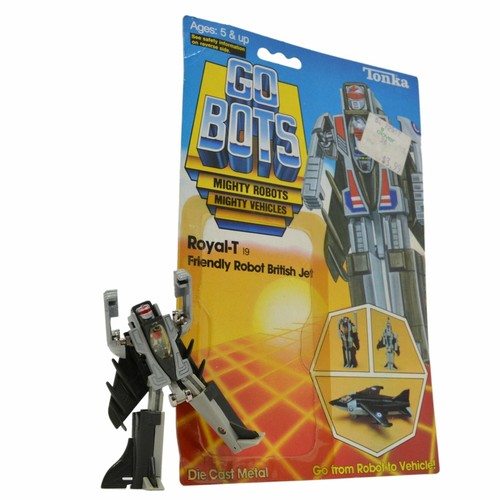 Vintage TONKA GOBOTS "ROYAL-T" #19 Friendly Robot BRITISH JET PLANE w/ Card-Back - Picture 1 of 8