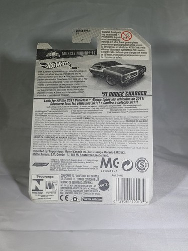 Hot Wheels 2011 #108/244 71 Dodge Charger Muscle Mania 11 New On Card B88 - Picture 2 of 2