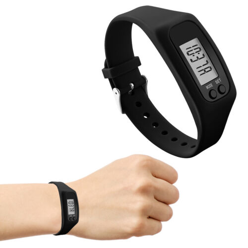 LED Pedometer Bracelet Step Counter Watch 12/24H Time Display ~Outdoor Sports UK - Picture 6 of 29