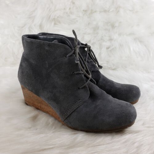 DR. SCHOLLS Dakota Gray Wedge Heel Ankle Booties Womens Size US 8M - Picture 2 of 6