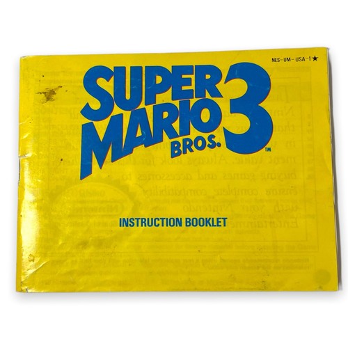 Super Mario Bros. 3 Nintendo NES Manual Solo Folleto de instrucciones NES-UM-USA-1 - Imagen 1 de 2
