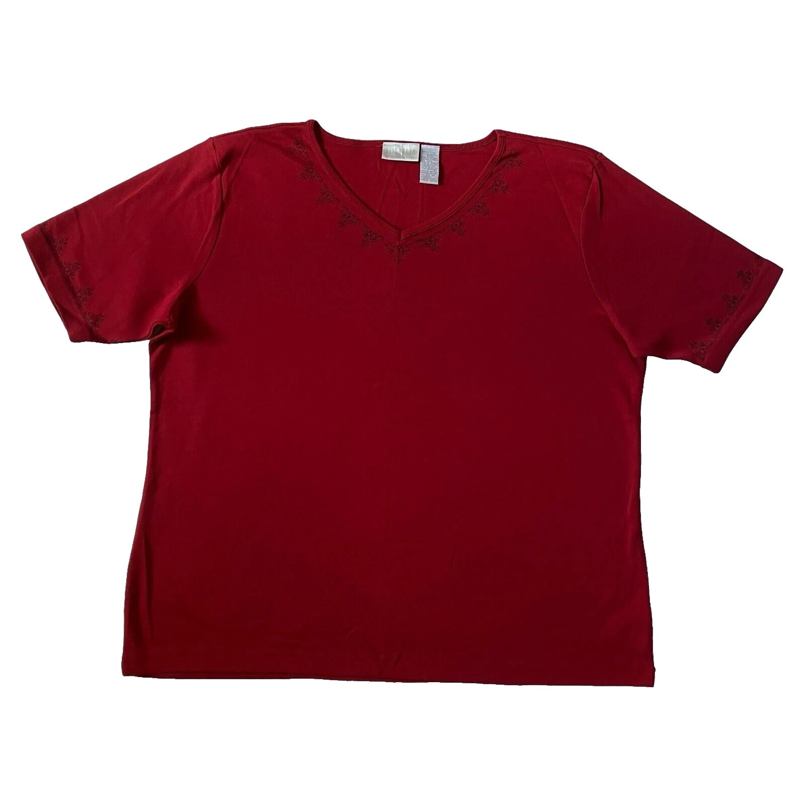 Liz Claiborne Camiseta Tops Sólido para De mujer