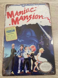 Plaque métal décorative rétro vintage Maniac mansion nintendo nes